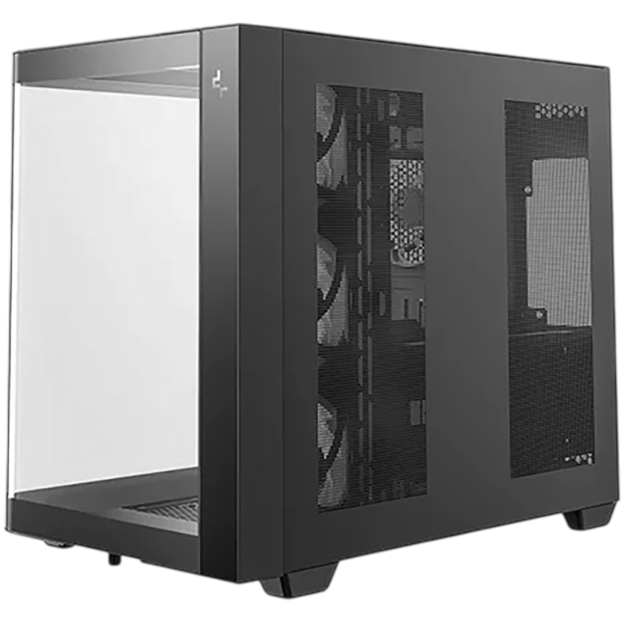 DeepCool CG530U 4F, Mid Tower, Mini-ITX/Micro-ATX/ATX, Rear Connector support, 2xUSB3.0, 1xType-C Gen 2, 1xAudio, 3x120mm ARGB Reverse Fan, 1x120mm ARGB Fan, Tempered Curved Glass, Mesh Panel, Black, 2Y, R-CG530U-BKAGA4-G - Image 2