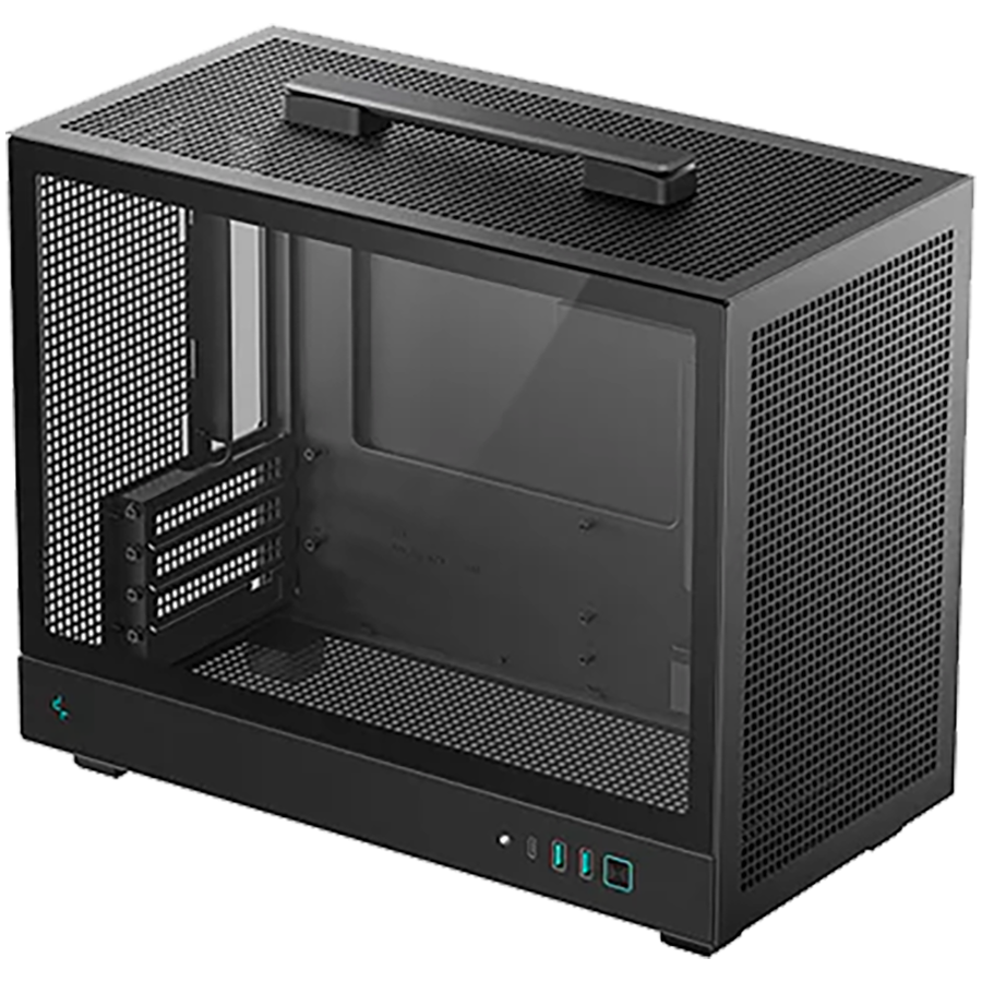 DeepCool CH160 PLUS, Mini Tower, Mini-ITX/Micro-ATX, 2xUSB3.0, 1xType-C Gen 2, 1xAudio/Mic, Mesh Panel, Black, R-CH160-BKNGM0-G, 2Y