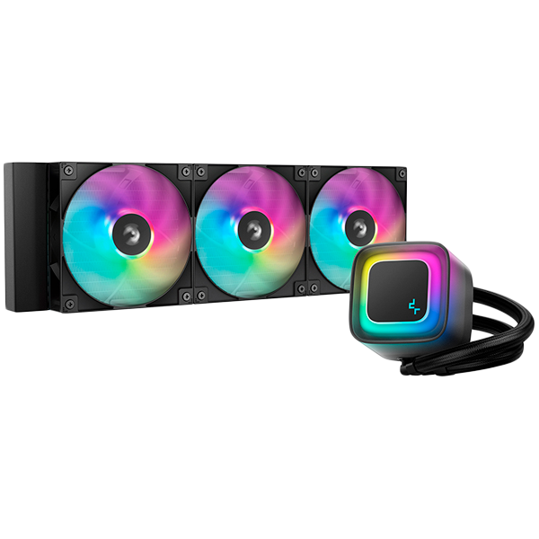 DeepCool LE360 V2, 360mm CPU Liquid Cooler, 3x120mm PWM ARGB Fans, ARGB block, Black, LGA1851/1700/1200/1151/1150/1155, AMD AM5/AM4, R-LE360-BKAMMC-G-2