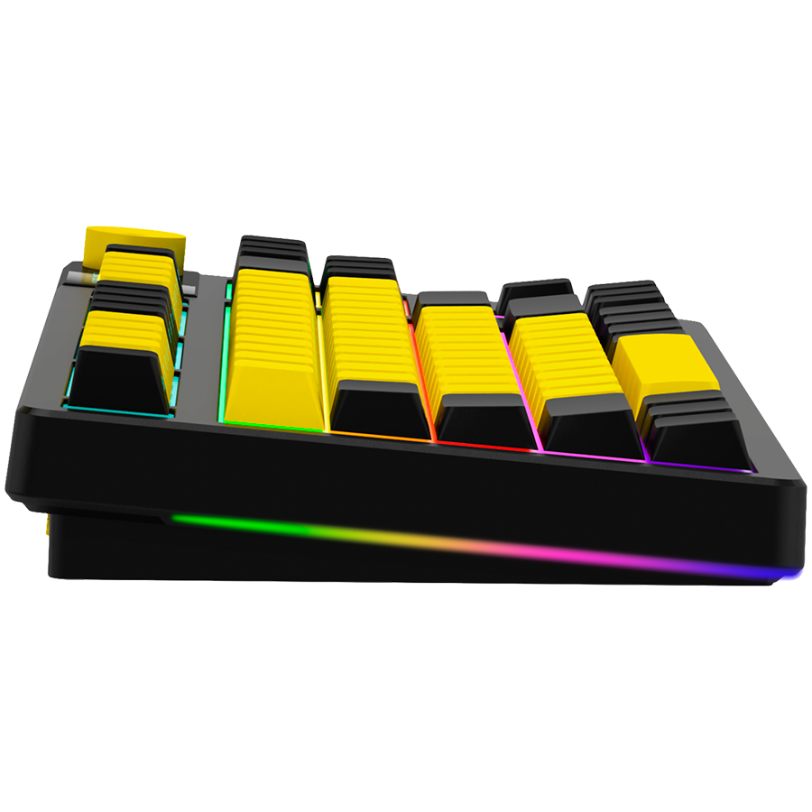 LORGAR KBP70TKLW, Wireless TKL Mechanical Gaming Keyboard Pro, Black/yellow, EN layout - Image 4