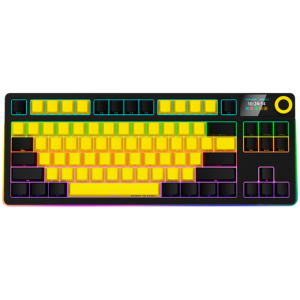 LORGAR KBP70TKLW, Wireless TKL Mechanical Gaming Keyboard Pro, Black/yellow, EN layout