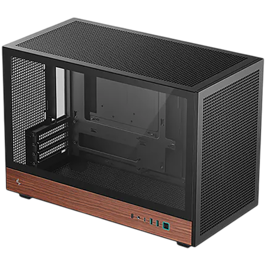 DeepCool CH260 WOOD, Mini Tower, Mini-ITX/Micro-ATX, 2xUSB3.0, 1xType-C Gen 2, 1xAudio, Mesh Panel, Black, 2Y, R-CH260-BKNWM0-G-1 - Image 2