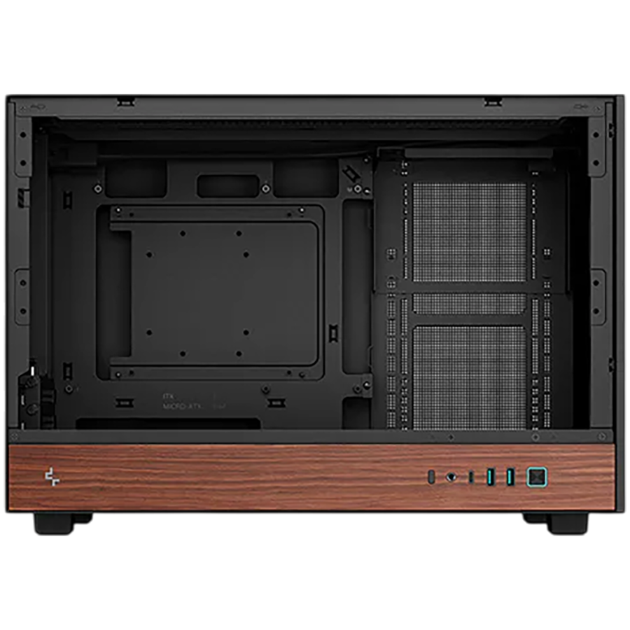 DeepCool CH260 WOOD, Mini Tower, Mini-ITX/Micro-ATX, 2xUSB3.0, 1xType-C Gen 2, 1xAudio, Mesh Panel, Black, 2Y, R-CH260-BKNWM0-G-1 - Image 3