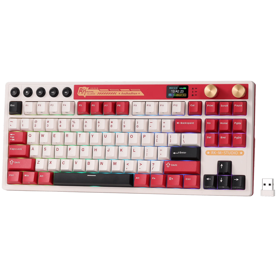 ROYAL KLUDGE RK M87 Famicom Gaming Keyboard Cream switch - Image 2