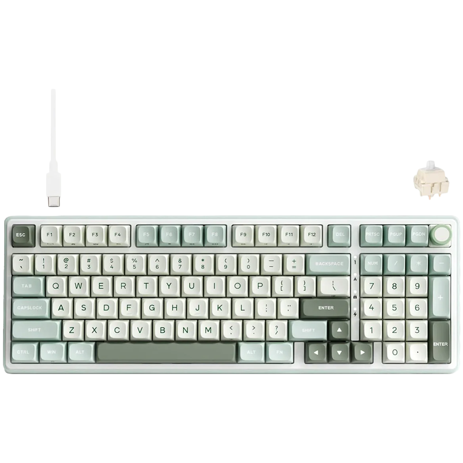 ROYAL KLUDGE RK R98Pro Sky Cyan Gaming Keyboard Cream switch