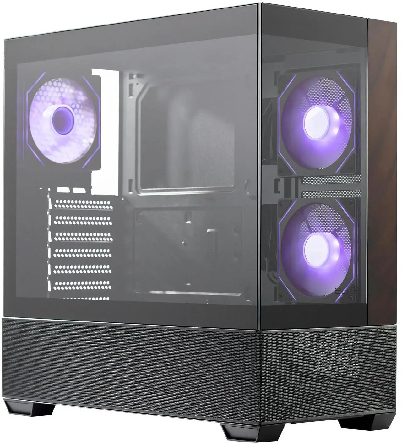 Кутия CoolerMaster Elite 690 Wood - Черна - Image 2