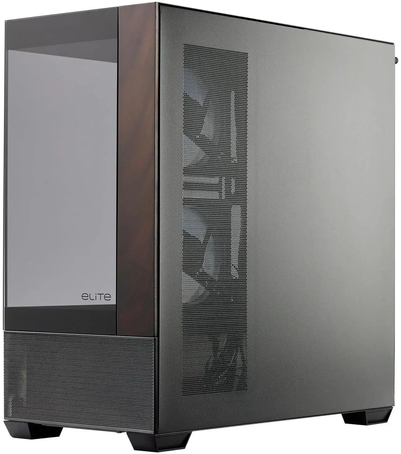 Кутия CoolerMaster Elite 690 Wood - Черна - Image 5