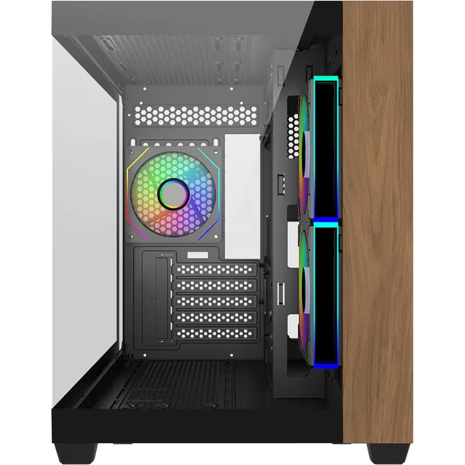Кутия CoolerMaster Elite 481 Wood - Черна - Image 2