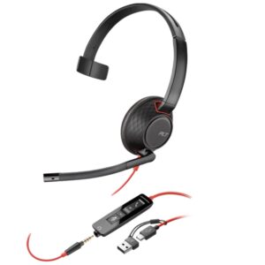 Poly Blackwire 5210 моно слушалка USB-C с 3.5 mm жак и USB-C/A адаптер (Bulk опаковка)