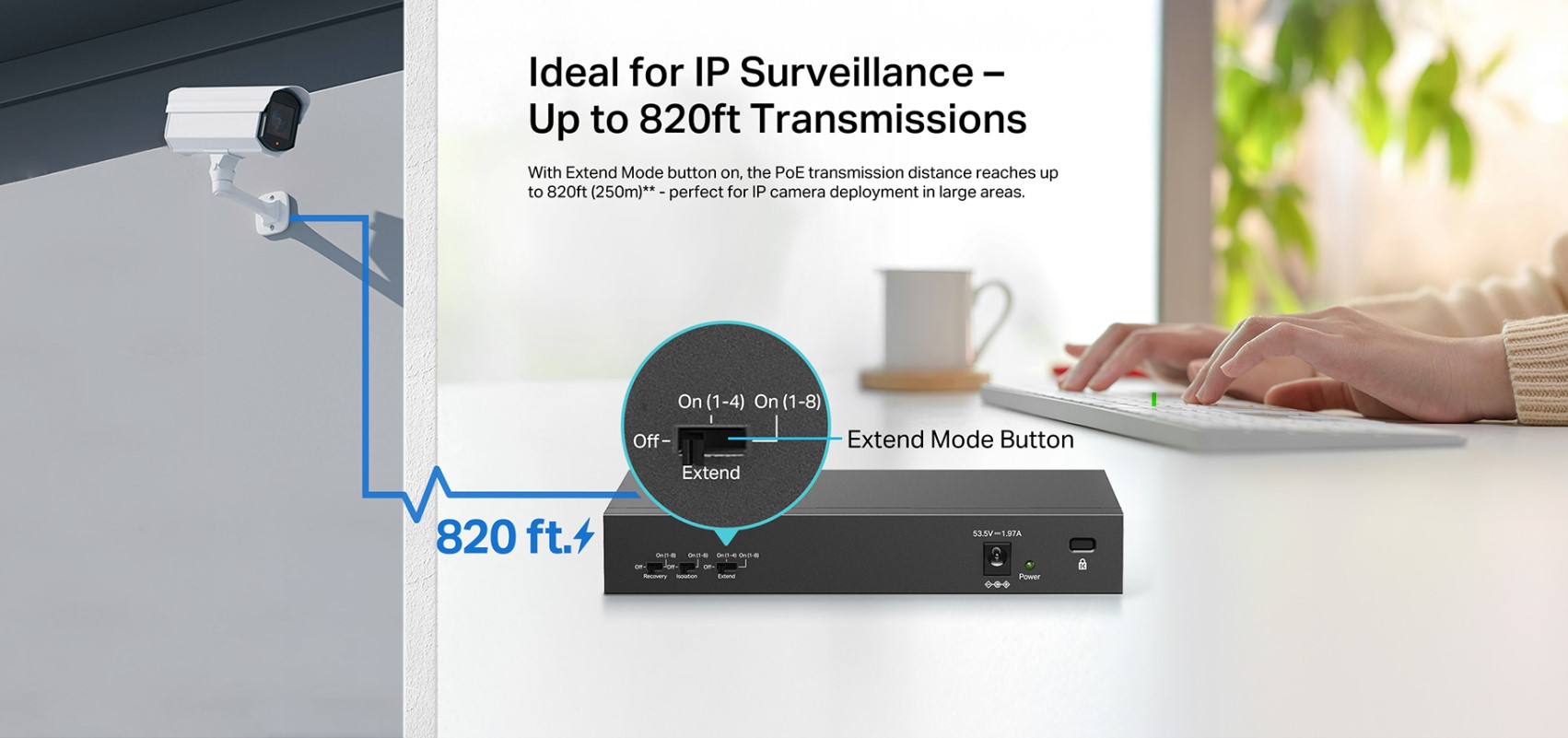 10-портов 10/100Mbps настолен комутатор TP-Link LS110P с 8 PoE+ порта (v) - Image 5