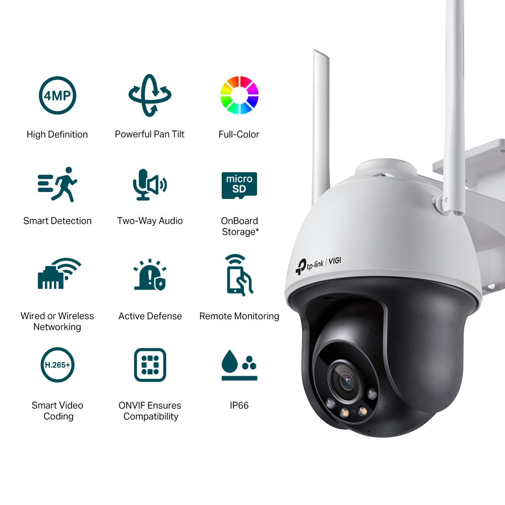4MP Външна пълноцветна мрежова камера TP-Link VIGI C540-W(4mm) панорамна - Image 2