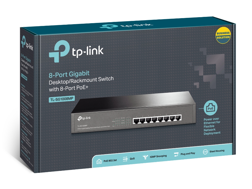 8-портов Gigabit PoE+ Desktop/Rackmount комутатор TP-Link TL-SG1008MP - Image 4