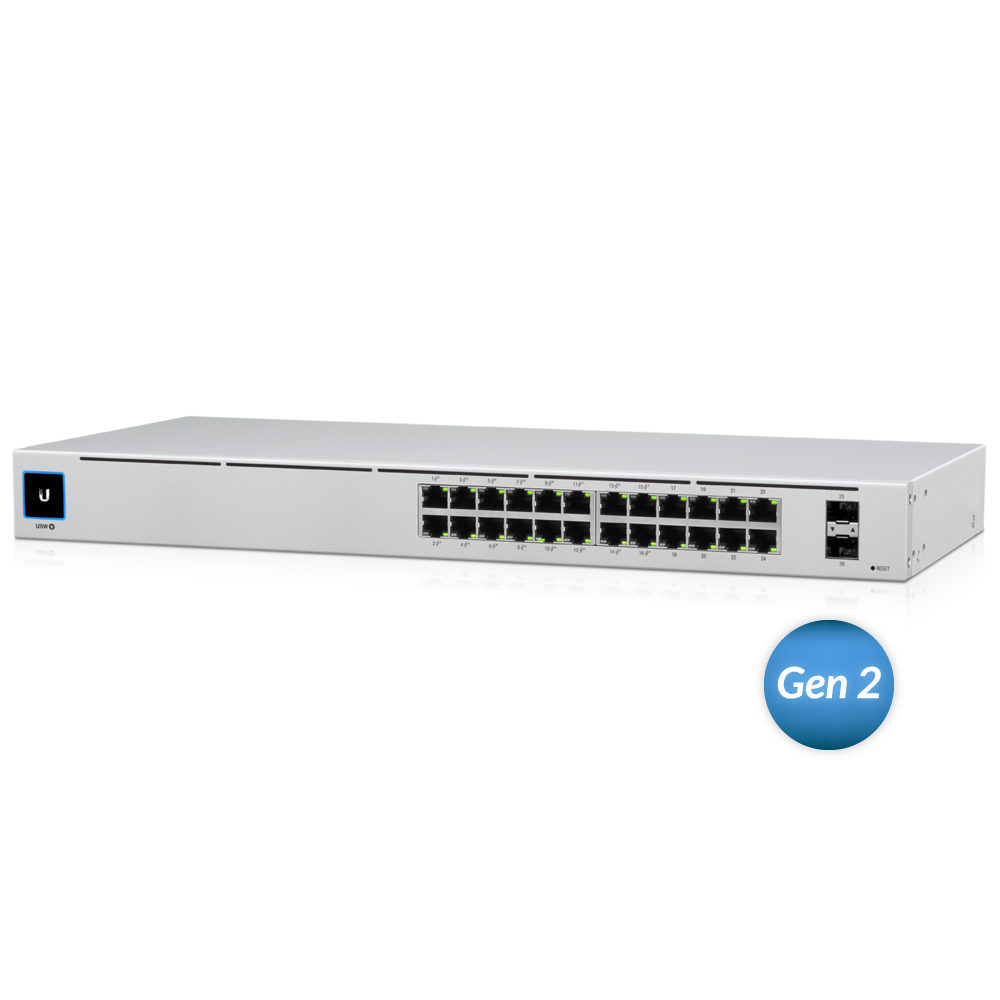24-портов гигабитен комутатор Ubiquiti USW-24-POE Gen2