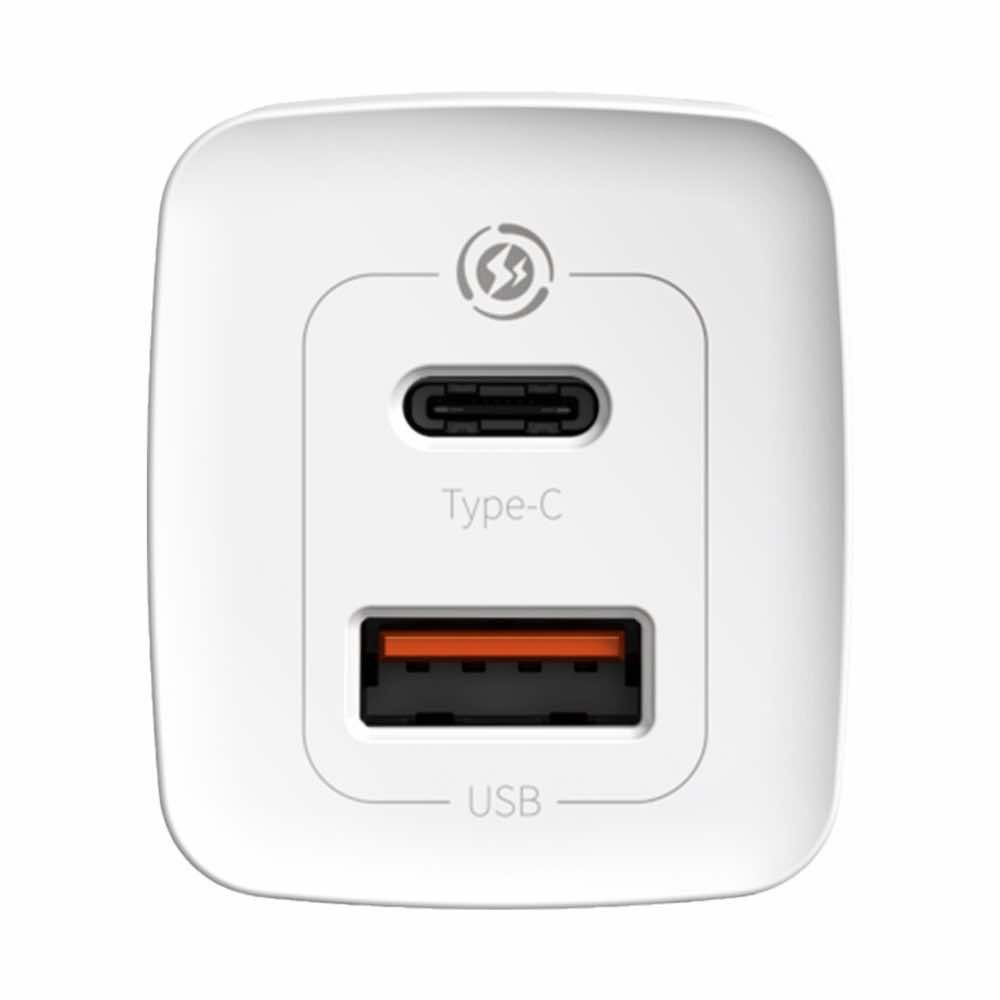 Зарядно устройство Baseus USB 65W + USB-C порт GaN2 Lite quick, бяло - Image 3