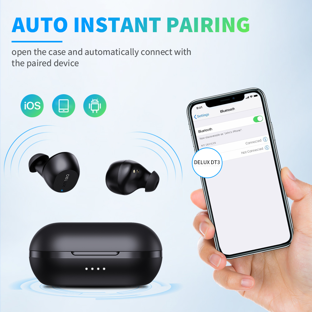 Слушалки Delux DT3 Earbuds True Wireless Bluetooth in-ear - Image 5