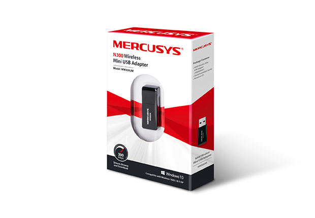 Безжичен мини USB адаптер Mercusys MW300UM N300 - Image 3