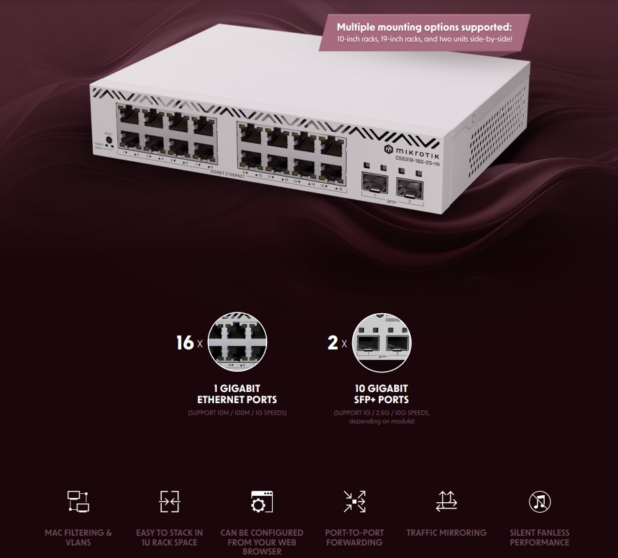 Cloud Smart Switch MikroTik CSS318-16G-2S+IN - Image 4