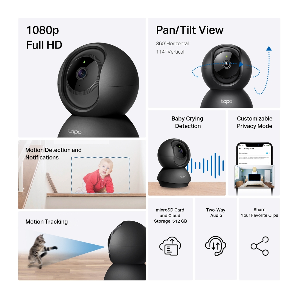 Wi-Fi Pan/Tilt камера за наблюдение TP-Link Tapo C201 - Image 2