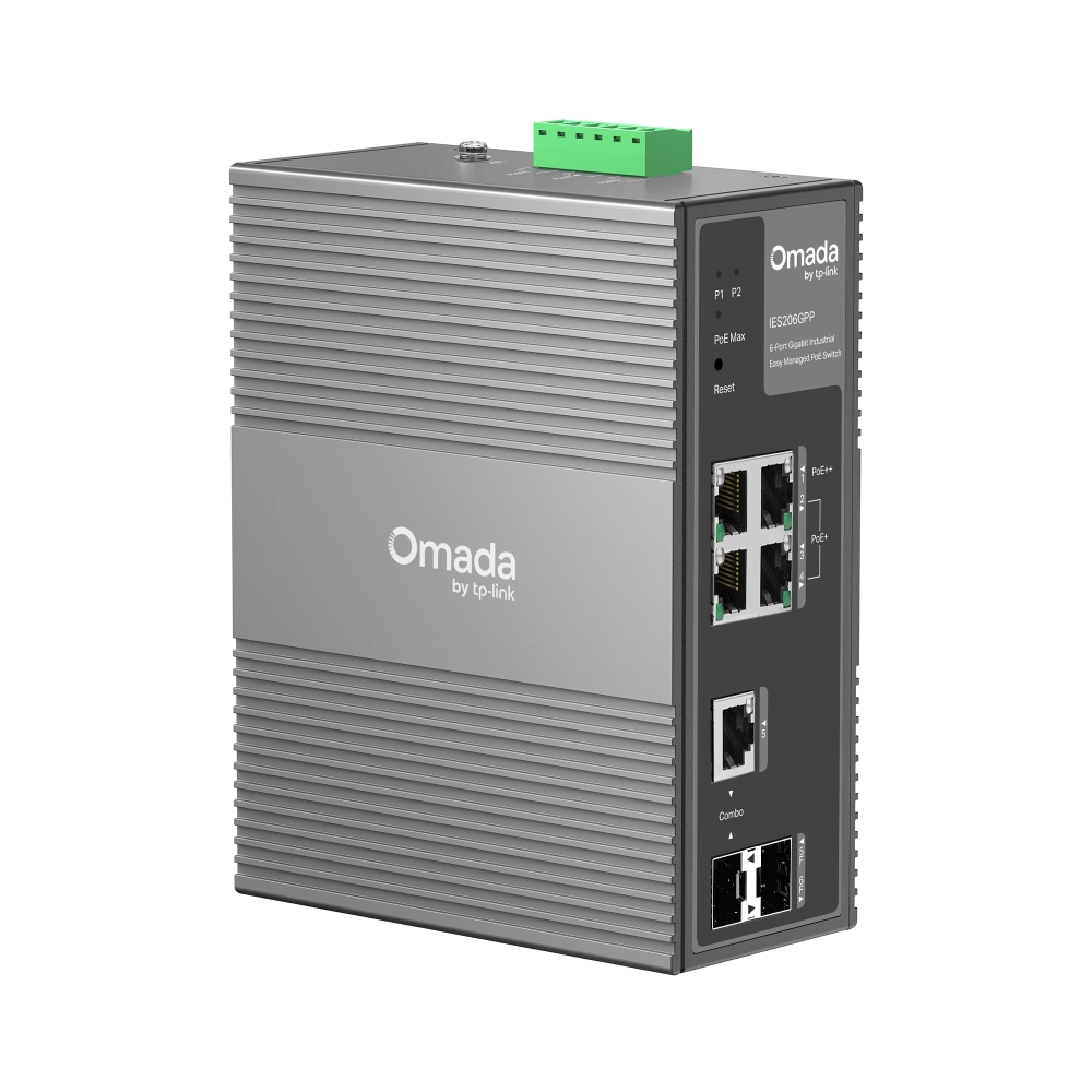 6-портов гигабитов индустриален лесно управляем комутатор TP-Link Omada IES206GPP с 3 PoE+ порта и 1 PoE++ порта - Image 3