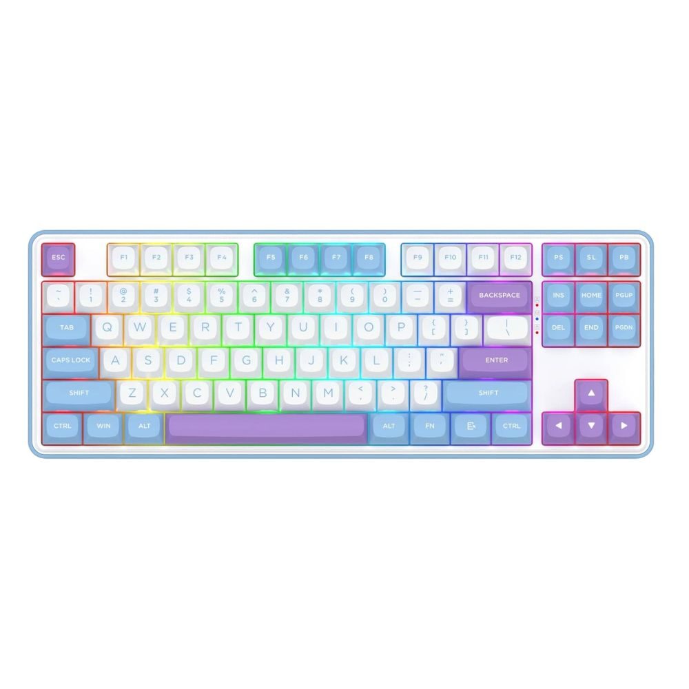 Геймърска Bluetooth и безжична механична клавиатура Redragon Star Blade Pro K707WBP-RGB-PRO - бяло/лилаво - Image 2