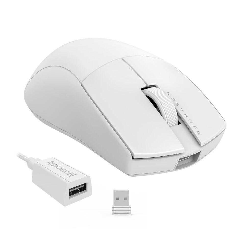 Безжична Bluetooth и кабелна геймърска мишка Redragon K1ng Lite 1K M916W-LIT-1K - бяла - Image 3