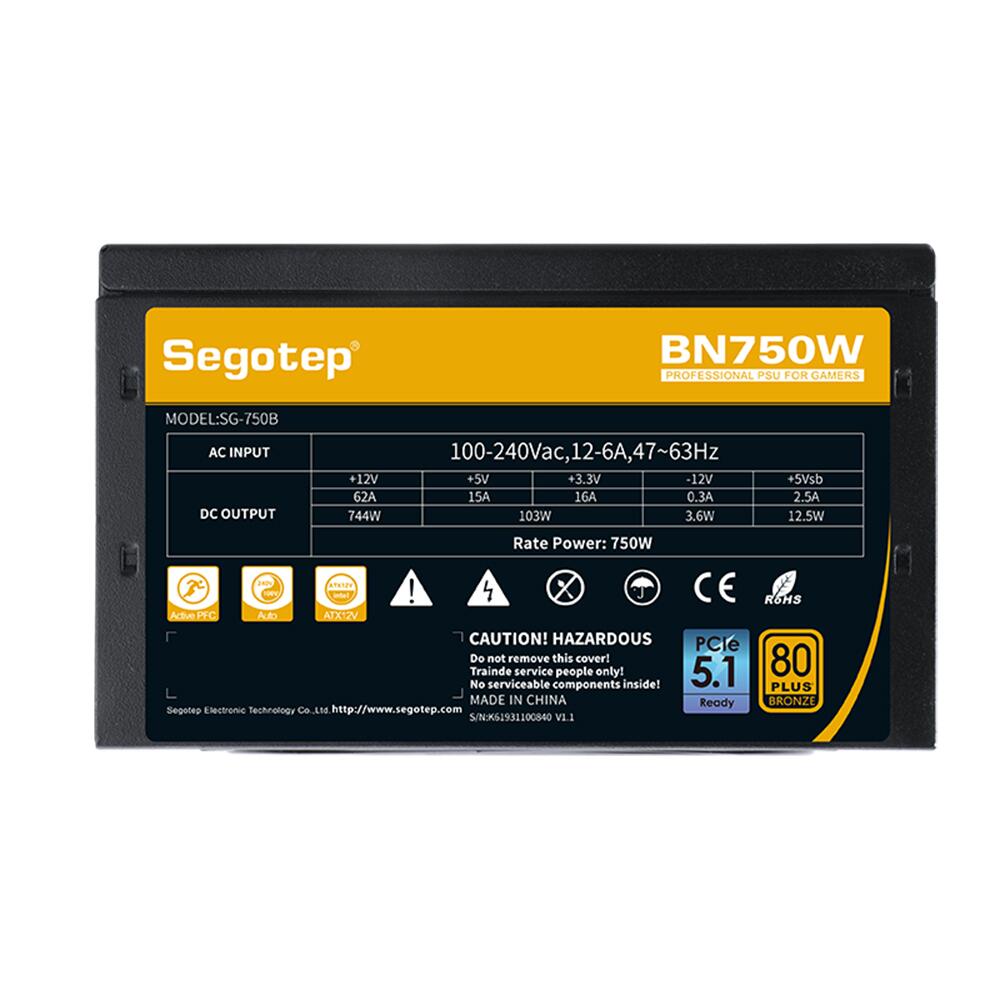 Захранващ блок Segotep BN750W V2 750W 80PLUS Bronze PCIE 5.1 - черен - Image 5