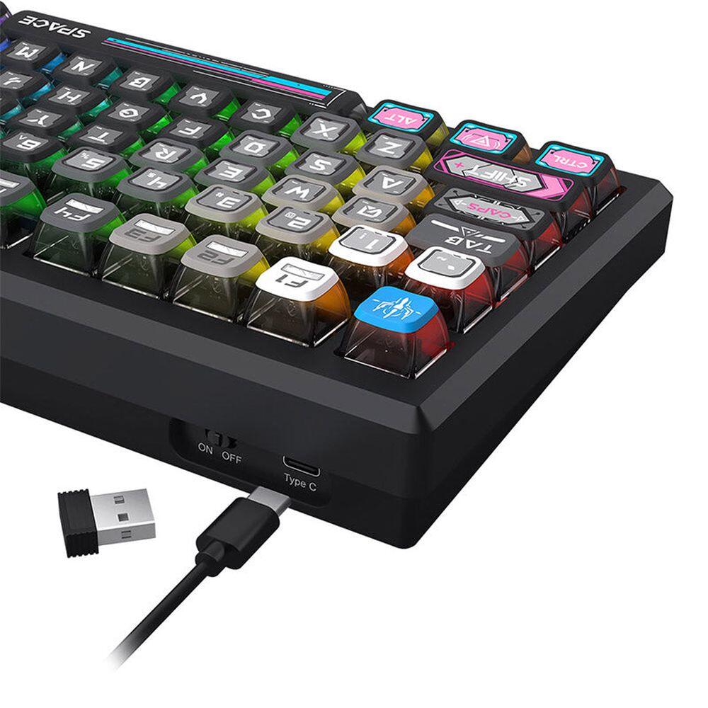 Bluetooth и безжична механична геймърска клавиатура Redragon Uranus Pro 82 K732MC-RGB-PRO, RGB осветление - черна - Image 4