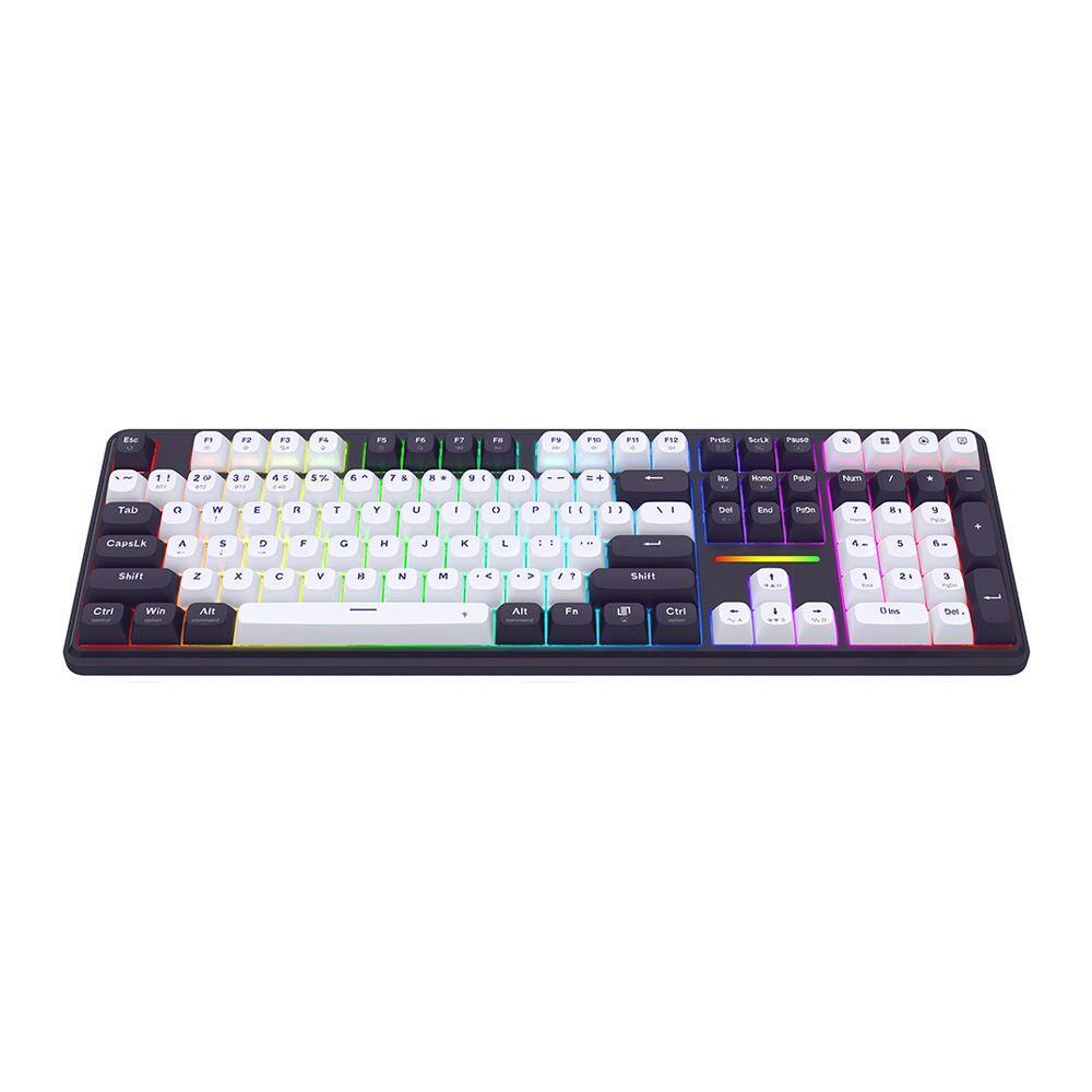 Bluetooth и безжична механична геймърска клавиатура Redragon Antonium Pro 108 K745WB-RGB-PRO, RGB осветление - черна с бяло - Image 5
