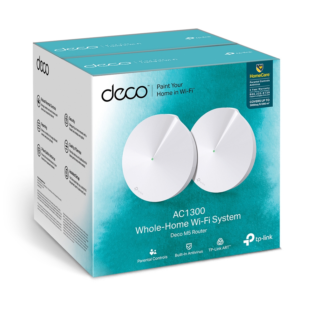 Безжична Wi-fi система TP-Link Deco M5 AC1300 (2-pack) - Image 4