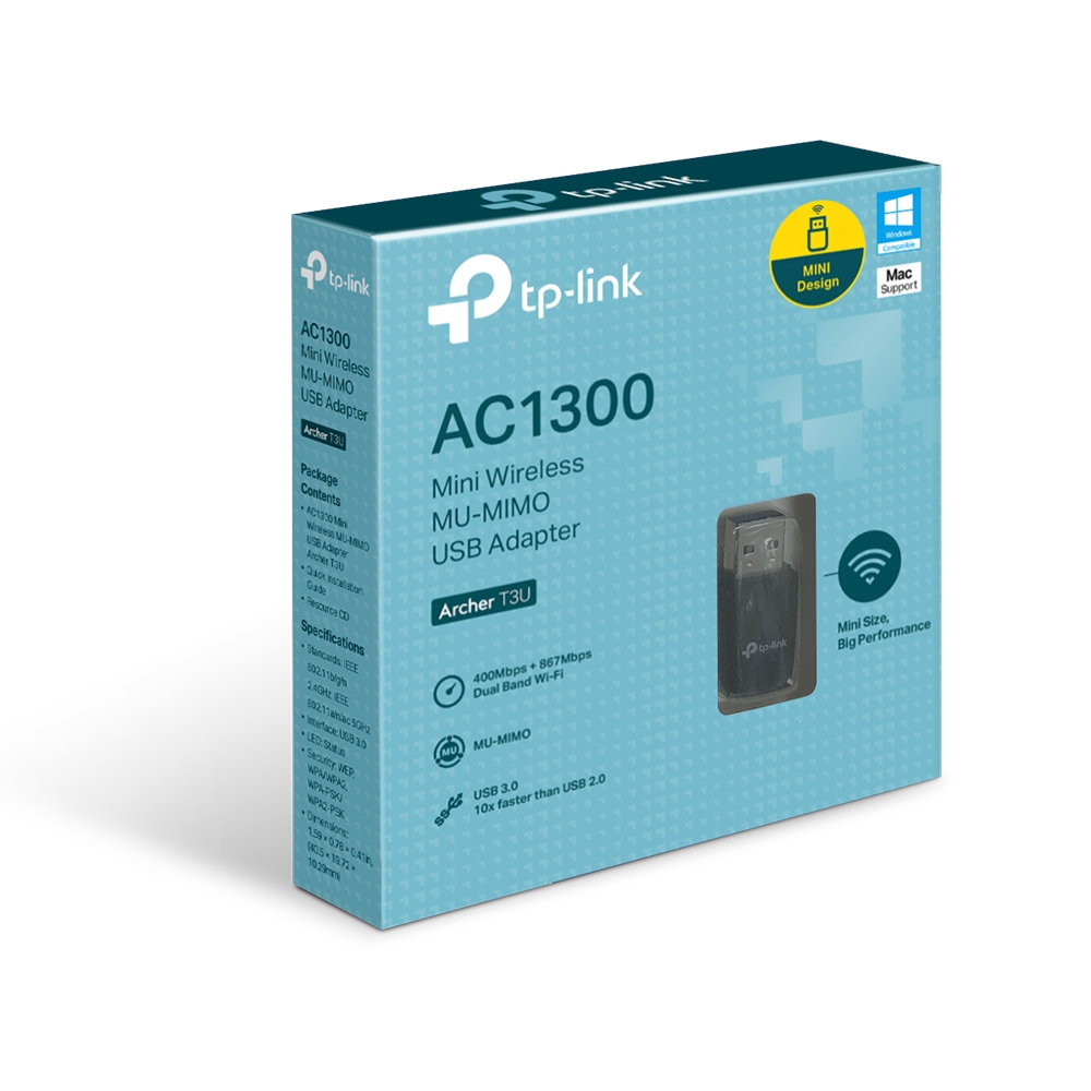 Безжичен мини USB адаптер TP-Link Archer T3U AC1300 MU-MIMO - Image 5