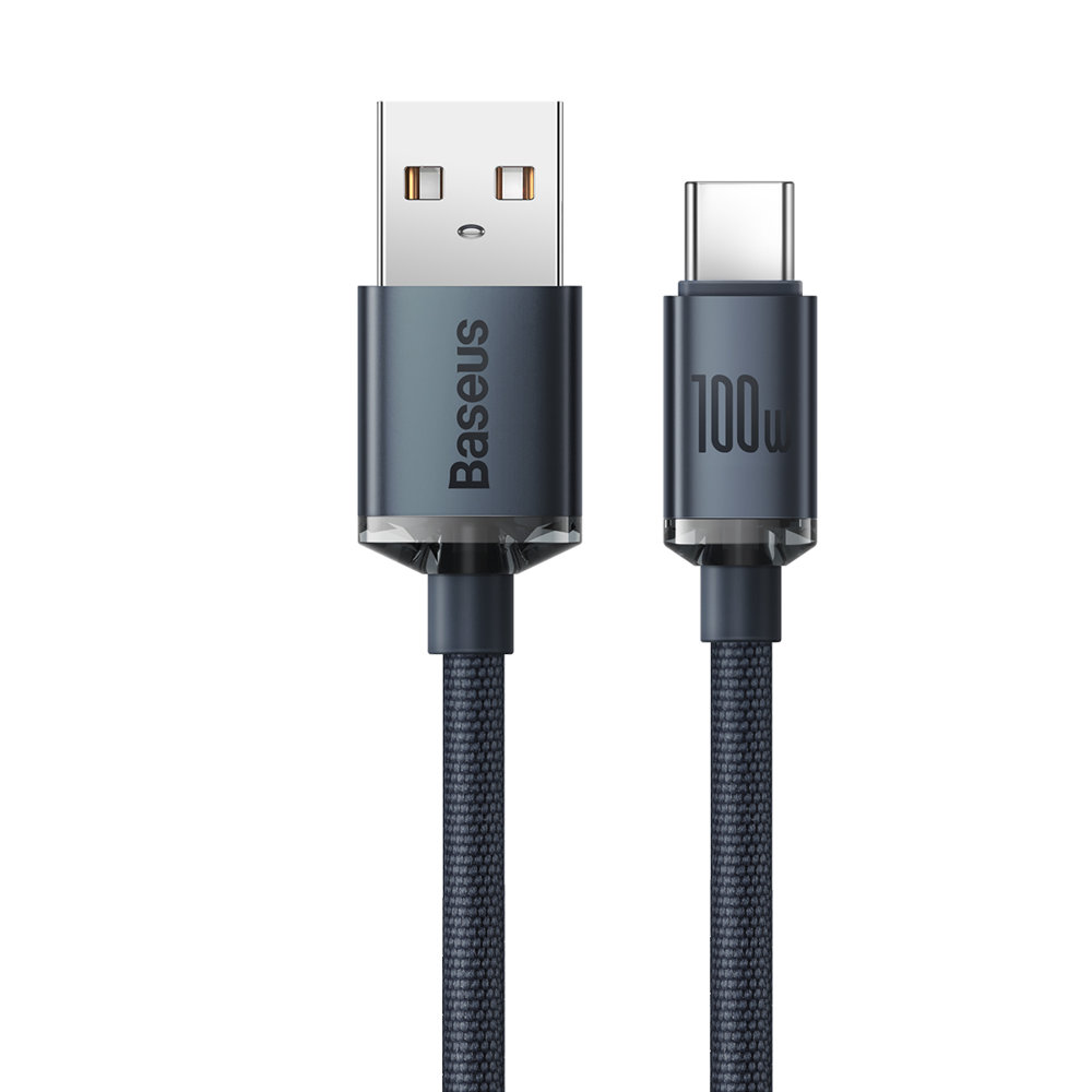 Кабел Baseus CAJY000401 Crystal Shine USB Type A към USB Type C 100W 1,2м черен - Image 3