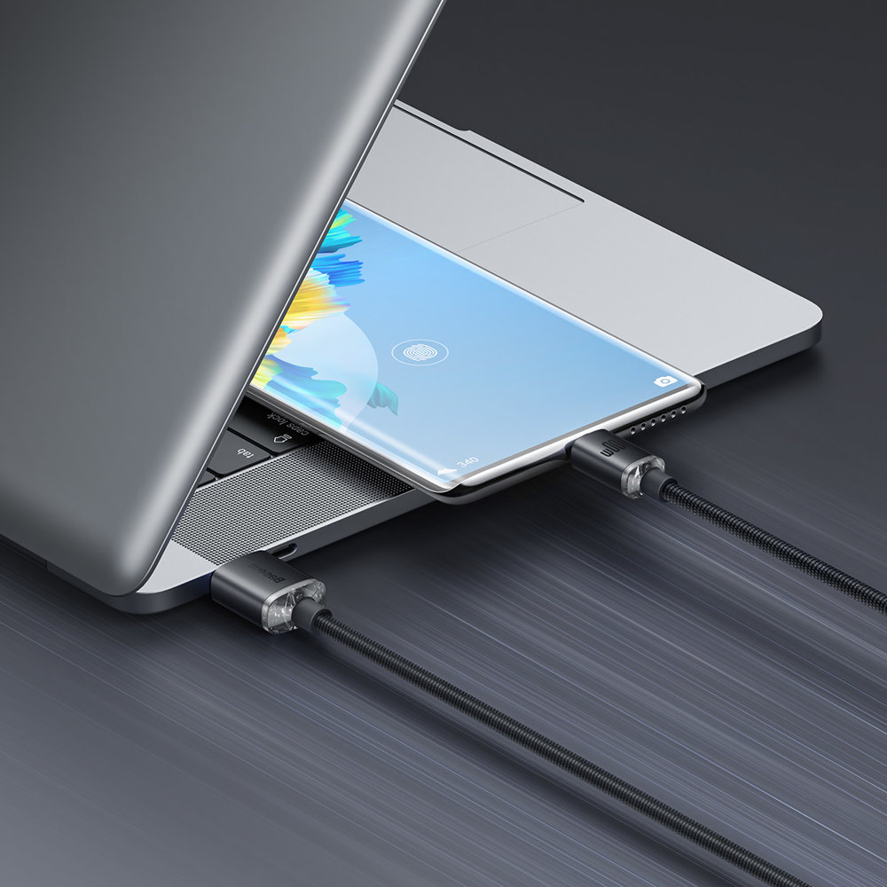Кабел Baseus CAJY000401 Crystal Shine USB Type A към USB Type C 100W 1,2м черен - Image 5