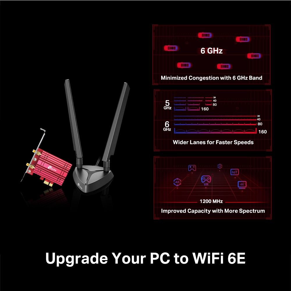 Безжичен PCIe адаптер TP-Link Archer TXE75E AXE5400 Wi-Fi 6E - Image 5