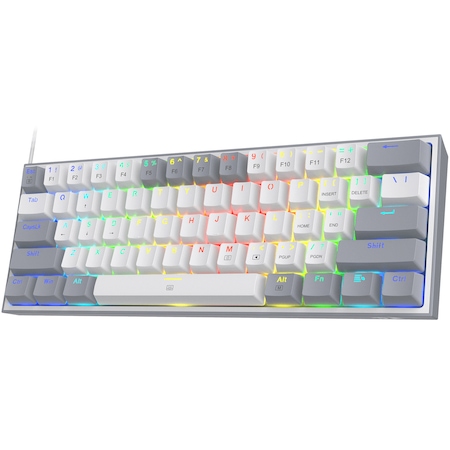 RGB Кабелна/Bluetooth 5/2.4GHz механична геймърска клавиатура Redragon K616-RGB-WG_RD Fizz PRO Red Switch - бяло/сиво - Image 3