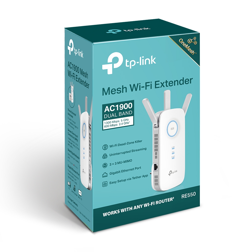 Удължител на обхват TP-Link RE550 AC1900 2-лентов OneMesh - Image 3