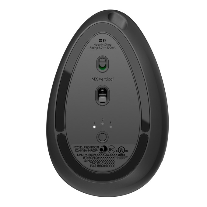 Безжична/жична мишка Logitech MX Vertical USB Type C, вертикална 910-005448 - тъмносива - Image 5