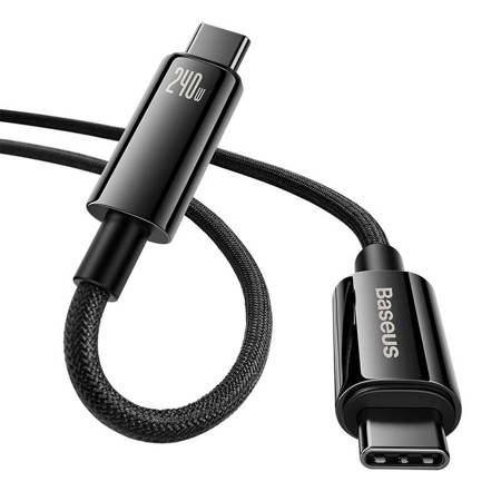 Кабел Baseus Tungsten Gold 240W USB-C към USB-C 1м CAWJ040001 - черен - Image 2