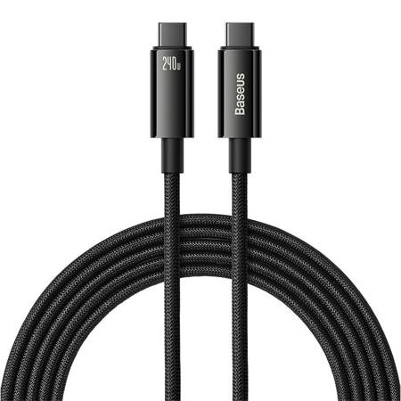 Кабел Baseus Tungsten Gold 240W USB-C към USB-C 1м CAWJ040001 - черен - Image 3