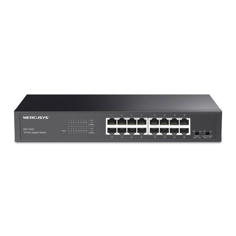 16-портов Gigabit Desktop/Rackmount комутатор Mercusys MS116GS