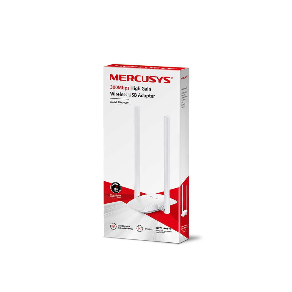 Безжичен USB адаптер Mercusys MW300UH 300 Mbps с голямо усилване - Image 5