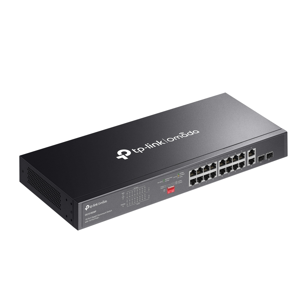 18-портов гигабитен неуправляем комутатор TP-Link Omada DS1018GMP с 16-портов PoE+ - Image 4