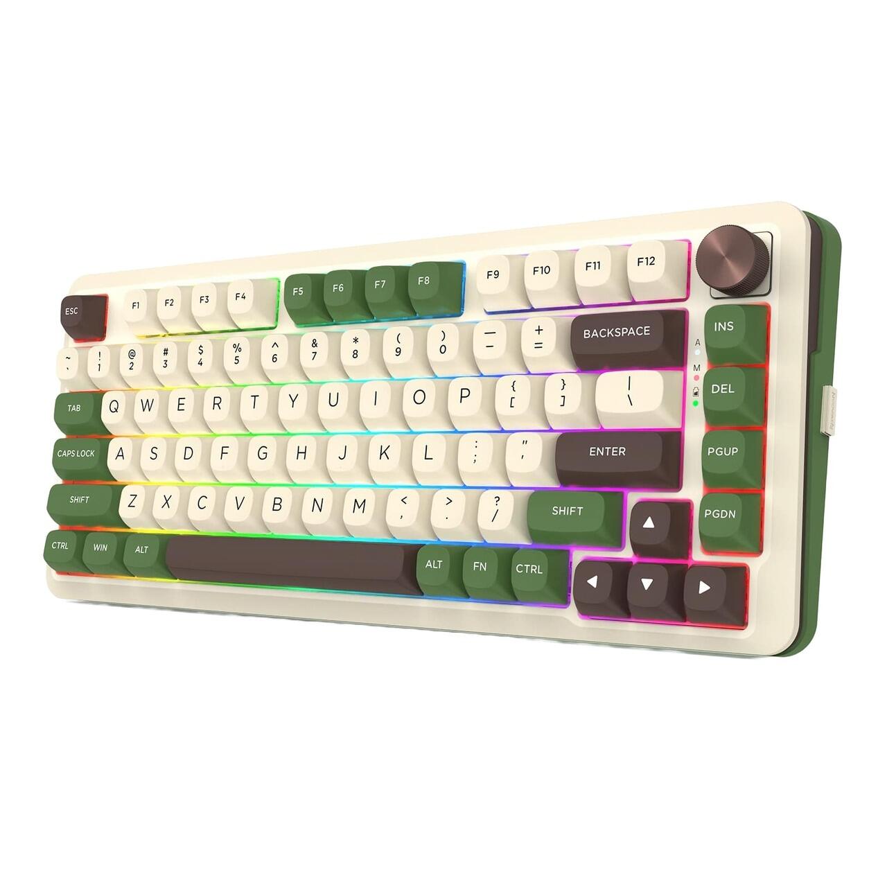 Геймърска механична клавиатура Redragon Cyrus Pro K681CGC-RGB-PRO с Bluetooth и безжична връзка, бяла със зелено и RGB осветление - Image 3