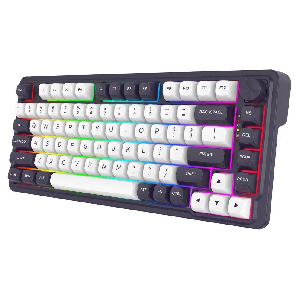 Геймърска механична клавиатура Redragon Finke K715 с Bluetooth и кабел, RGB осветление - черно/бяло - Image 2