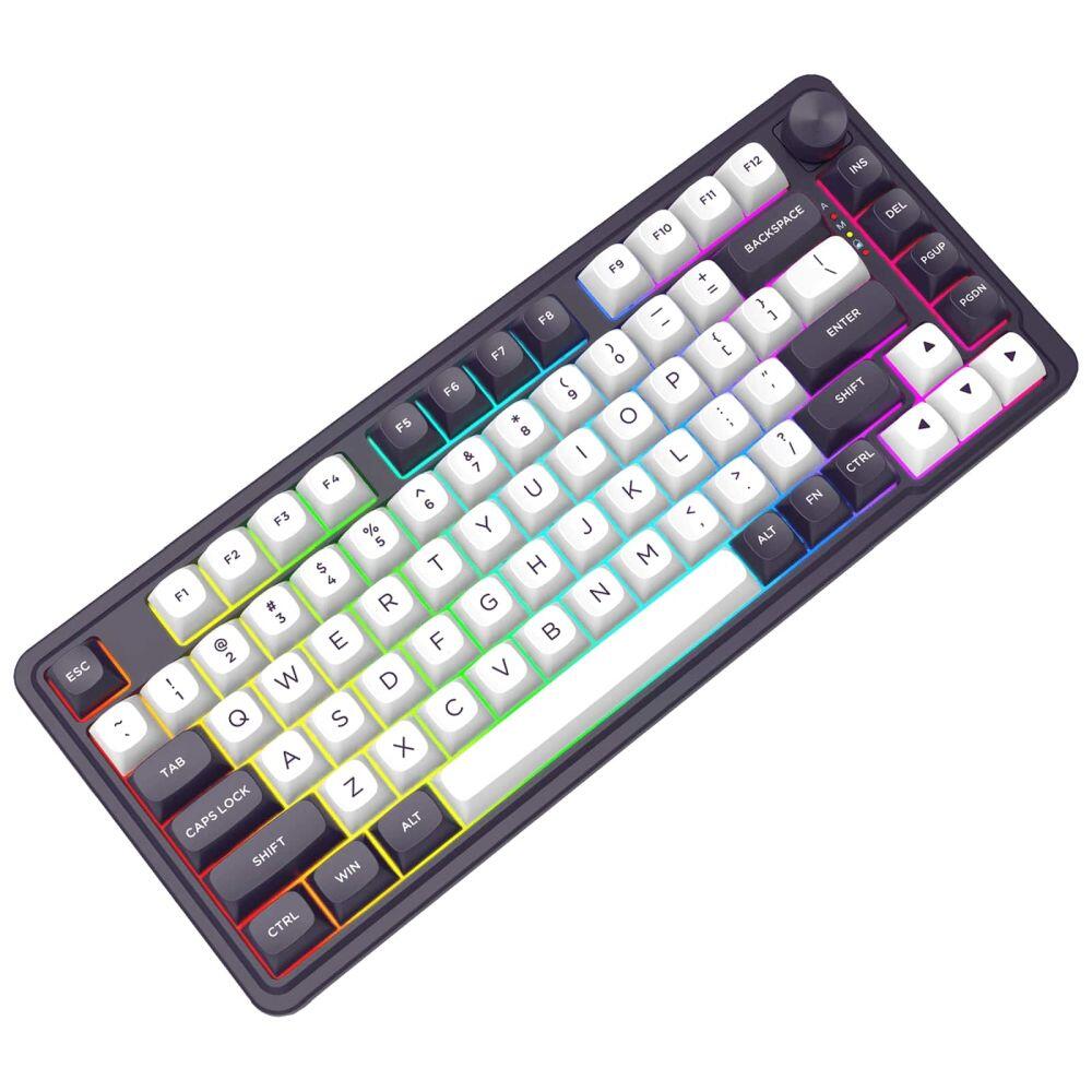 Геймърска механична клавиатура Redragon Finke K715 с Bluetooth и кабел, RGB осветление - черно/бяло - Image 3