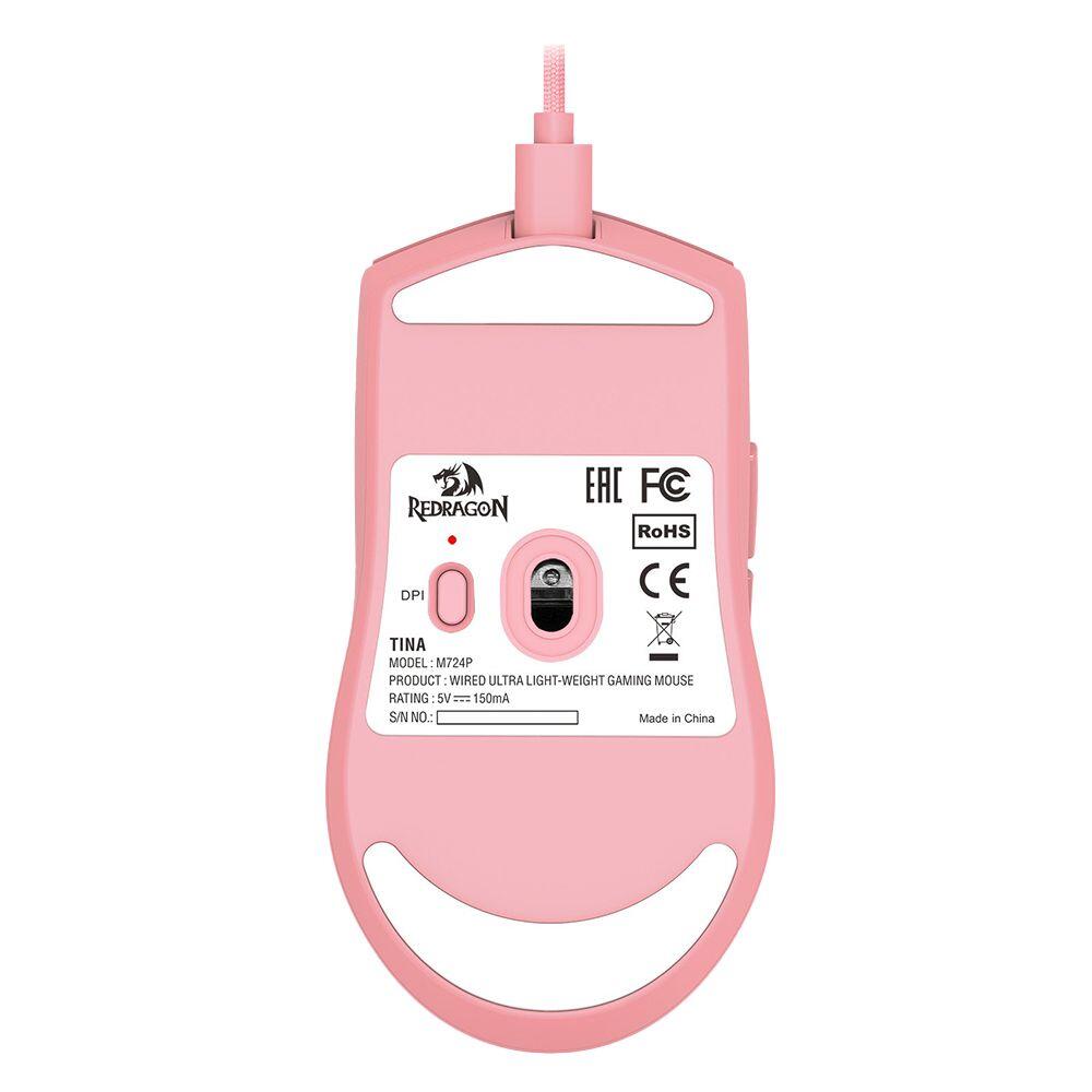 Геймърска мишка Redragon K1ng 1K M724P - розов - Image 4