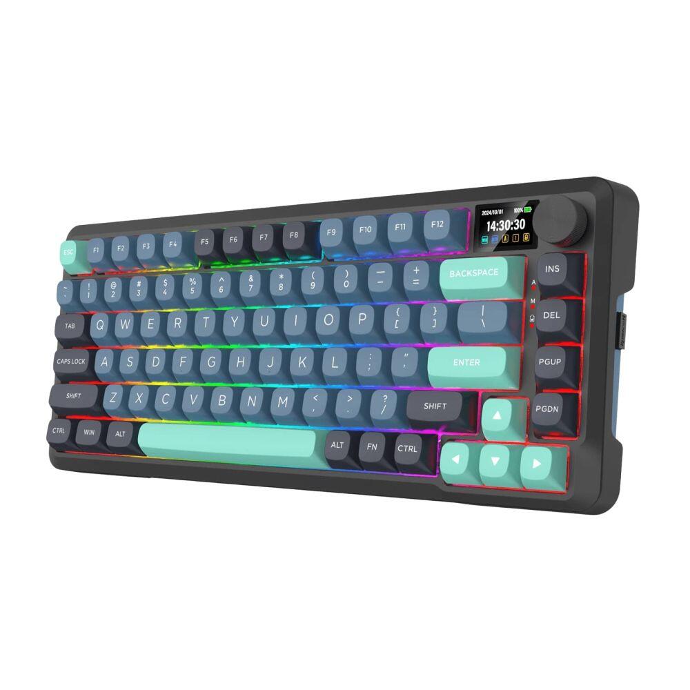 Bluetooth и безжична механична геймърска клавиатура Redragon Behemoth Pro K724SP-RGB-PRO, RGB осветление - черна със сив градиент - Image 2