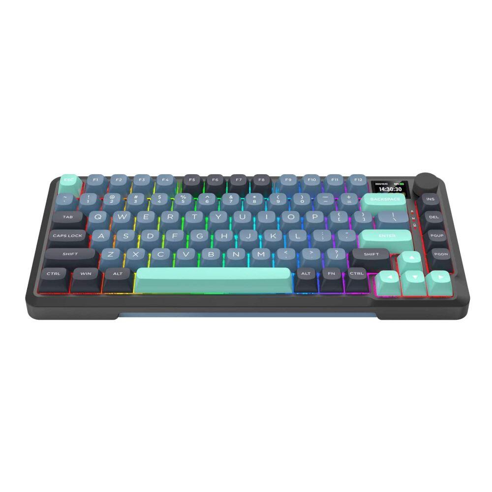 Bluetooth и безжична механична геймърска клавиатура Redragon Behemoth Pro K724SP-RGB-PRO, RGB осветление - черна със сив градиент - Image 3