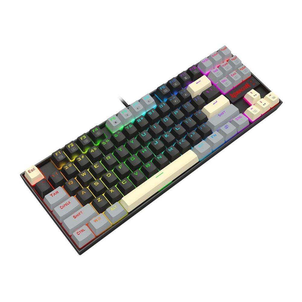 Механична геймърска клавиатура Redragon Kumara K552LGY-RGB с RGB осветление с Red switches - черна със сиво - Image 2