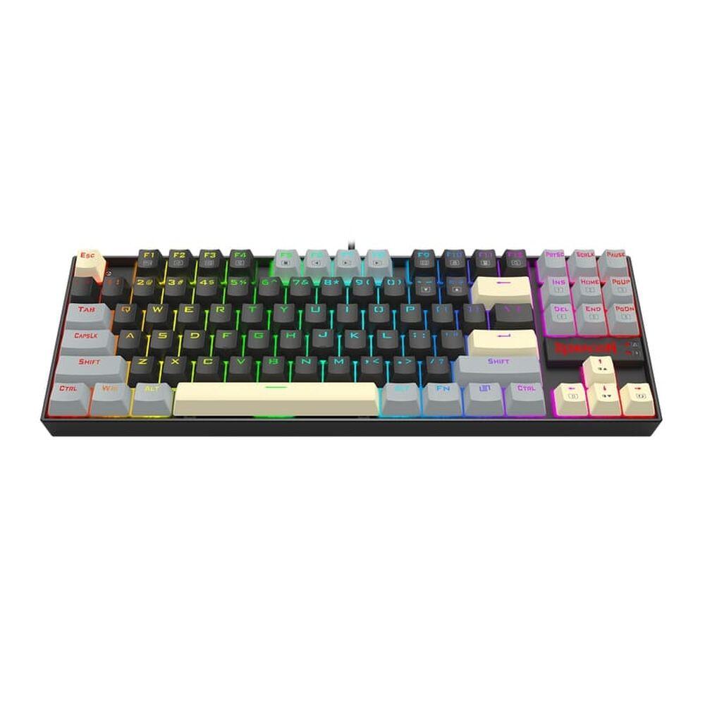 Механична геймърска клавиатура Redragon Kumara K552LGY-RGB с RGB осветление с Red switches - черна със сиво - Image 3