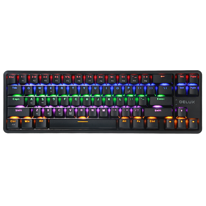 Клавиатура Delux KM32 механична геймърска USB Type-C/Bluetooth v5.0 Rainbow RGB LED - Image 2